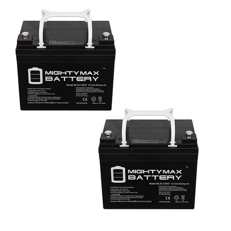 MIGHTY MAX BATTERY 12V 35AH INT Battery Replaces Pride Mobility Jazzy 1113 - 2 Pack ML35-12INTMP26